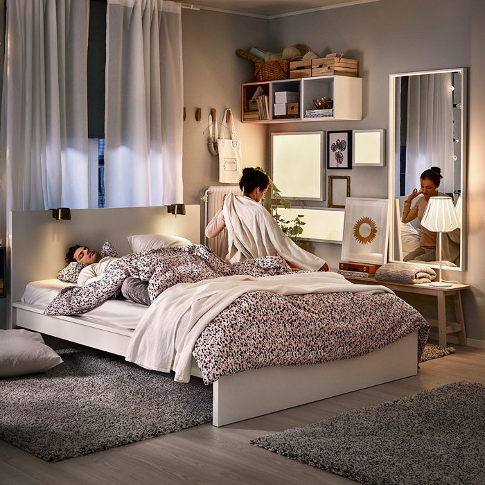 High white shop bed frame